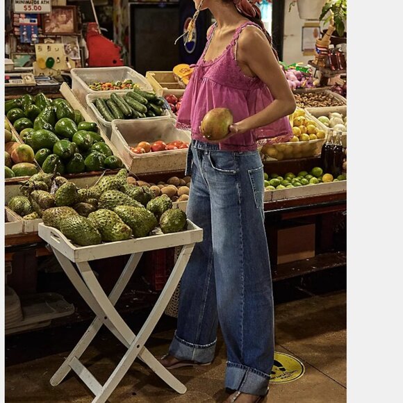 FREE PEOPLE STEVIE LACE TANK HIBISCUS PINK NWT SIZE XL - Picture 5 of 12